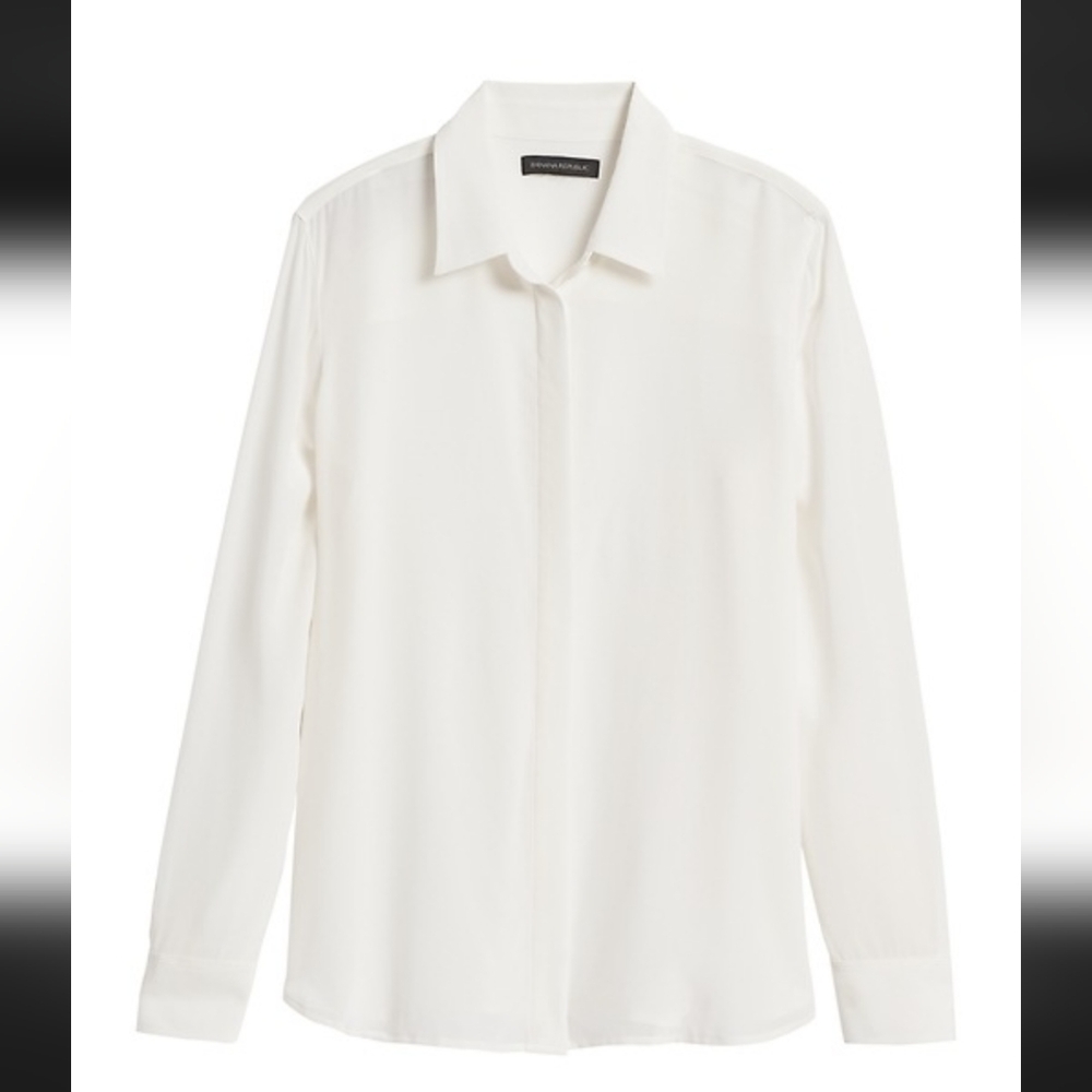NWT Banana Republic Dillon Classic Fit Button-down Satin Collar Shirt XS - Picture 3 of 6